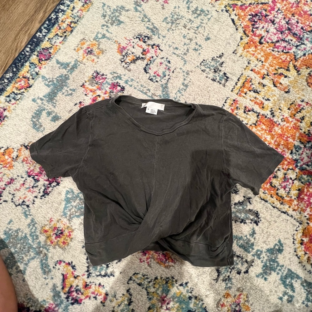 Grey Crop Top Urban Outfitters